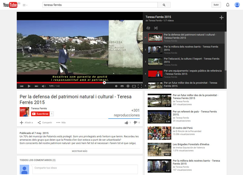 Mostra d'un dels vídeos de campanya del PSC en el Youtube.