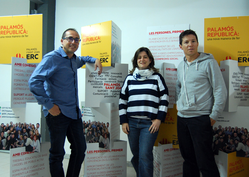 Lluís Puig, Maria Puig i Xavier Lloveras, de la candidatura d'ERC a Palamós.