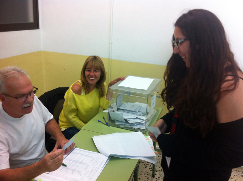 Moment de la votació d'Ariadna Hormigo, de Pirates de Palamós.