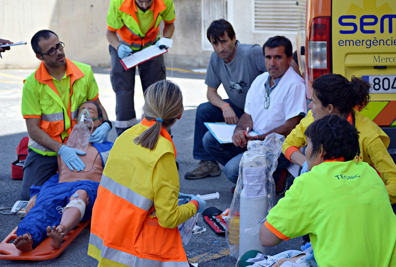 Exercici d’atenció sanitària a l'hospital de Palamós. (Foto: SSIBE.)