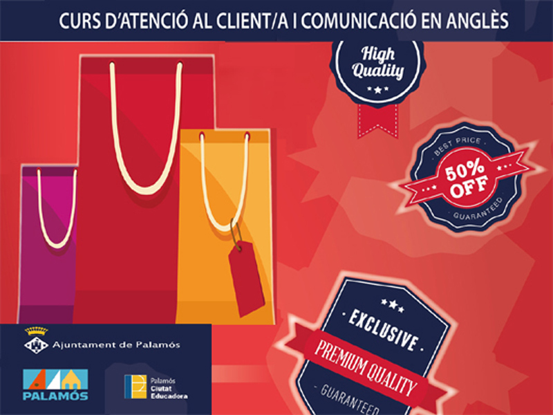 Cartell del curs d'atenció al públic i comunicació en anglès.