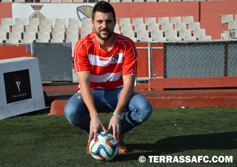 Roger Matamala, quan el van presentar com a jugador del Terrassa.