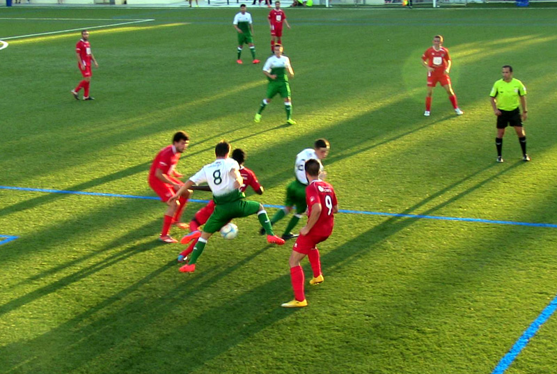 Un instant del partit de Copa Catalunya d'ahir. (Foto: Cerdanyola CF).