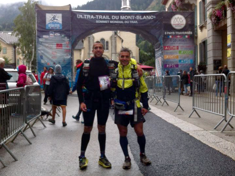 Oriol Borràs i Dani Rodríguez, a la Ultratrail Montblanc 2015. (Foto: Club Alpí Palamós).