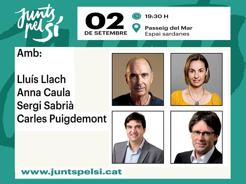 Anunci de l'acte de Junts pel Sí, previst avui a Palamós.