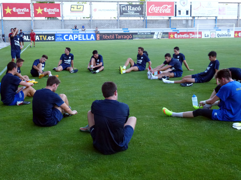 Un entrenament del Palamós CF, en una imatge d'arxiu. (Foto: Palamós CF).