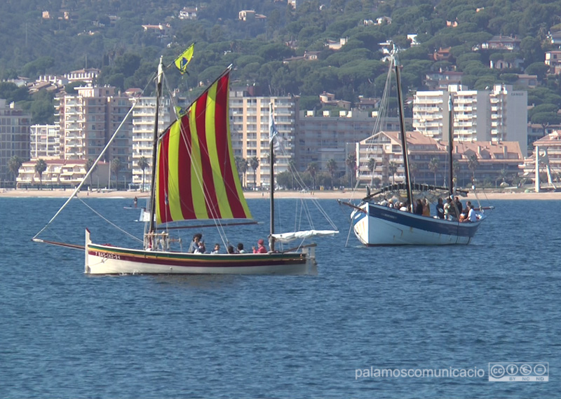 Un moment de l'acte de diumenge a la badia de Palamós.