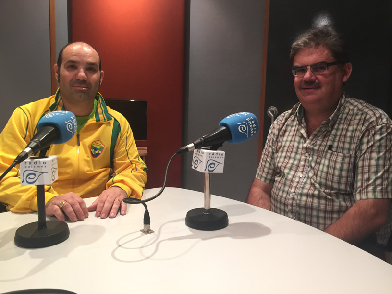 Isidre De Sola i Xavier Farrarons, avui a la 'Taula esportiva' de Ràdio Palamós.