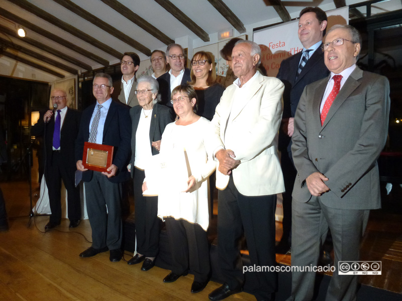 Lliurament dels Timó 2015 durant la festa del Gremi d'Hostaleria, ahir a La Malcontenta de Palamós.