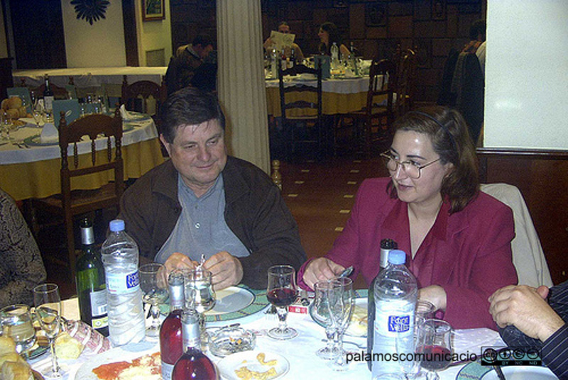 En Pitu del Xivarri en el sopar del 20è aniversari de Ràdio Palamós, l'any 2002.
