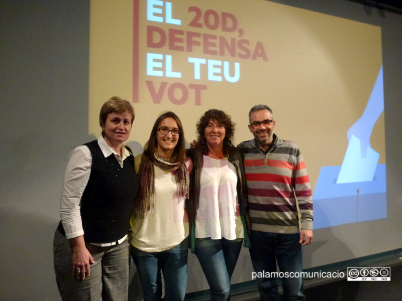 Anna Simó, Elisenda Pérez, Teresa Jordà i Joan Margall, ahir al Museu de la Pesca de Palamós.