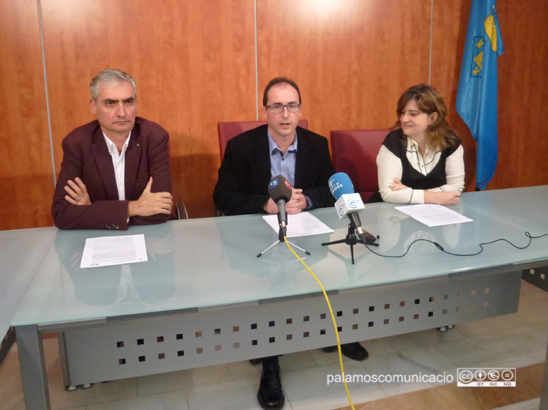 Roda de premsa de presentació del pressupost municipal, aquest matí a l'Ajuntament.