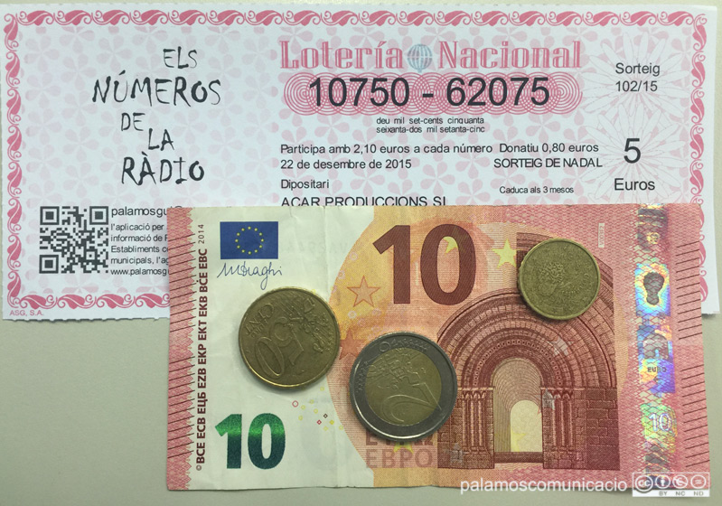 Cada butlleta dels números de la ràdio s'endú 12'60 euros.