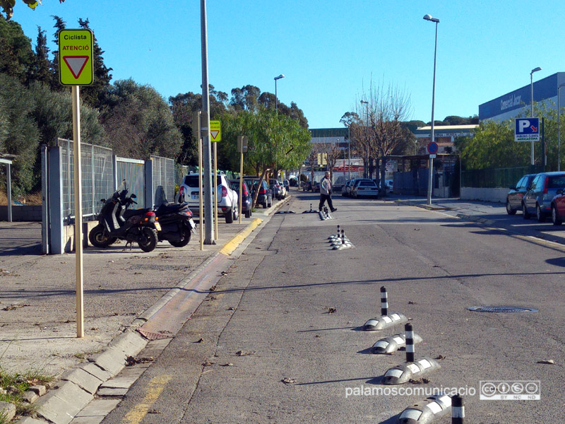 Un dels trams del carril bici que enllaçarà la via verda amb Sant Antoni de Calonge.