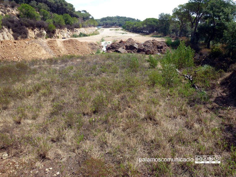 Imatge d'arxiu de la bassa del forat del càmping King's, ara tapada.