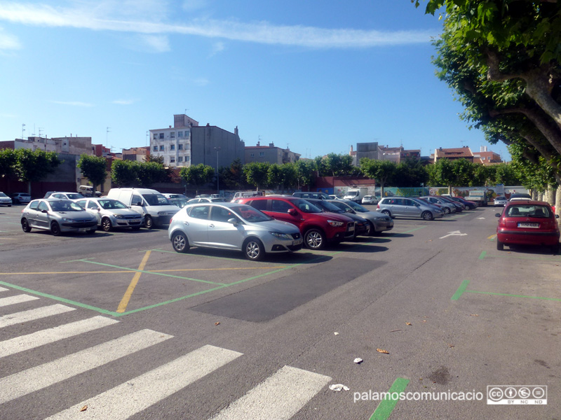 Imatge de l'aparcament de l'Arbreda, que demà estarà tancat.