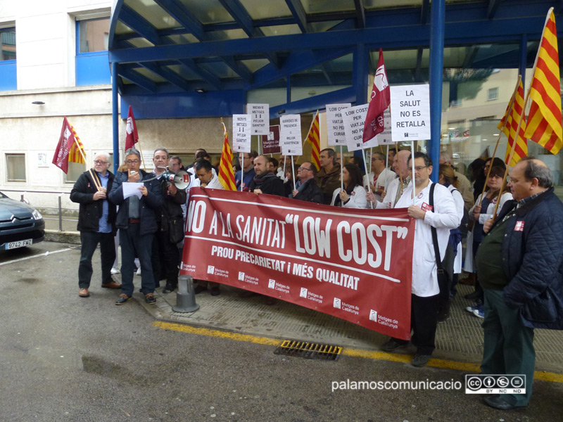 Concentració dels metges en vaga, aquest matí.