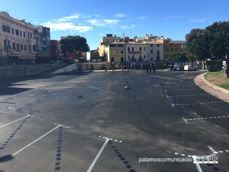 El pàrquing de La Planassa, aquest matí.