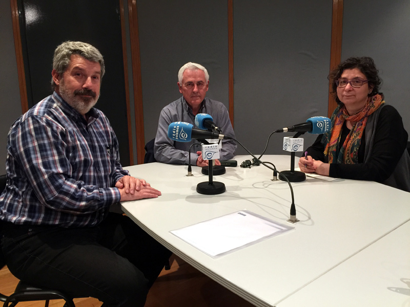 Pere Grau, Jordi Mas i Anna Pérez, van parlar de la feina de les sectorials de l'ANC a Ràdio Palamós.