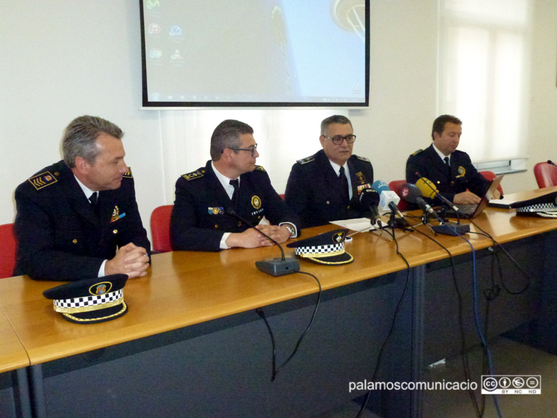 Presentació de la memòria d'activitats de les policies locals gironines, avui a Calonge.