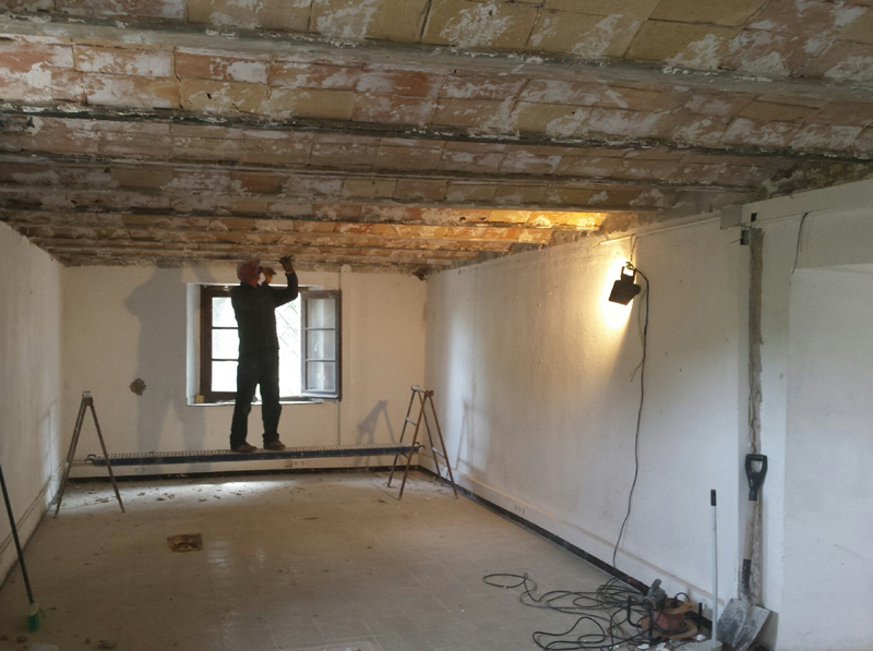 Obres a Can Pere Tià. (Foto: Ajuntament de Palamós).