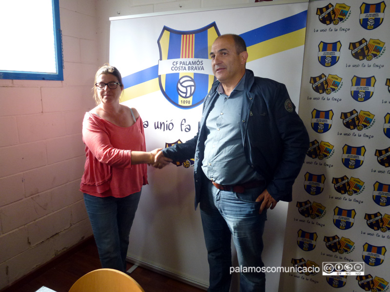 Isabel Tarragó i Joan Pau Pérez el dia que es va presentar el pacte entre els dos clubs.