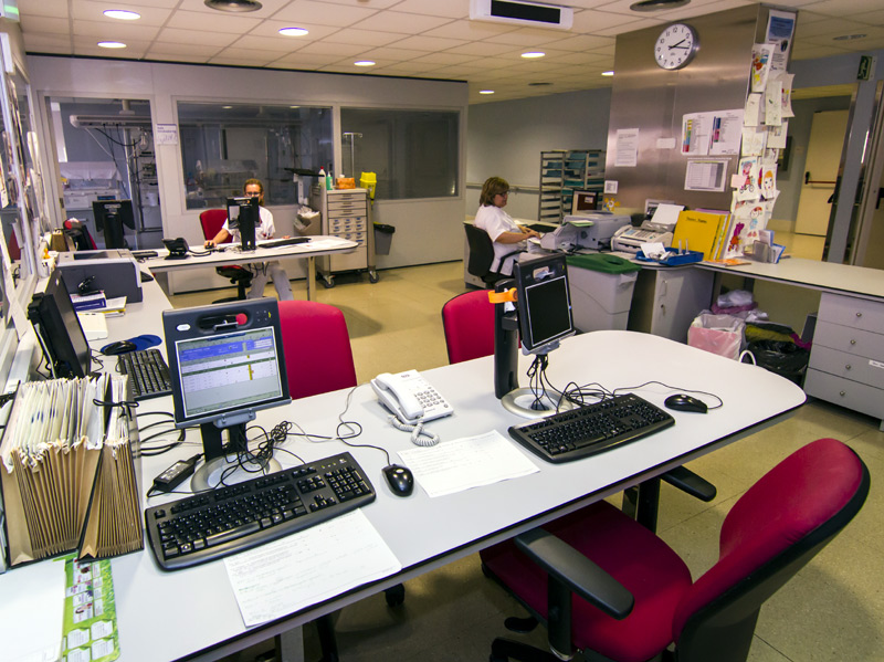 Espai de control a la planta baixa de l'hospital de Palamós. (Foto: SSIBE).