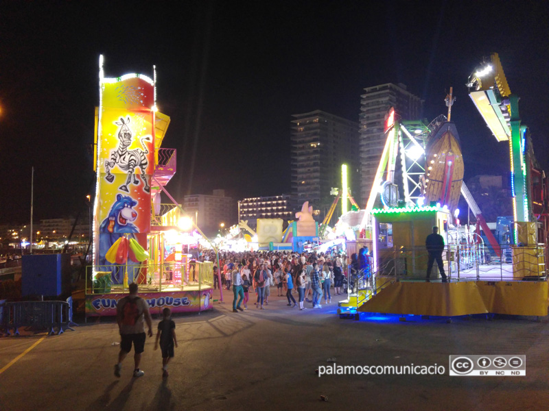 El recinte de les fires de la Festa Major de Palamós 2016.