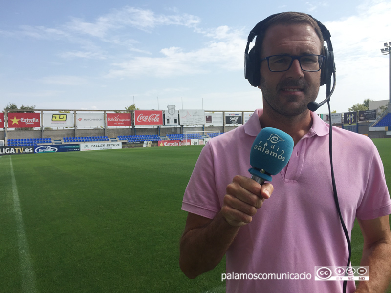 Ramon Ribas, narrador dels partits del Palamós CF a 'Futbol a Ràdio Palamós'.