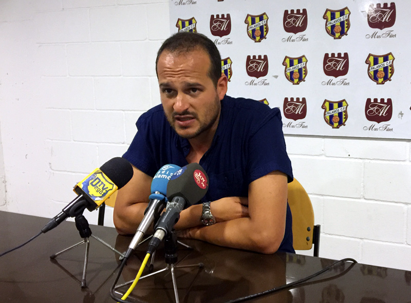 Joan Mármol, ahir durant la roda de premsa després del partit amb la Pobla. (Foto: Ramon Ribas).