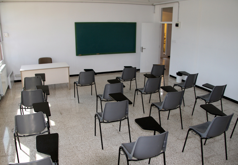 Aula del Servei de Català de Palamós, a l'Aula d'Aprenentatge municipal.