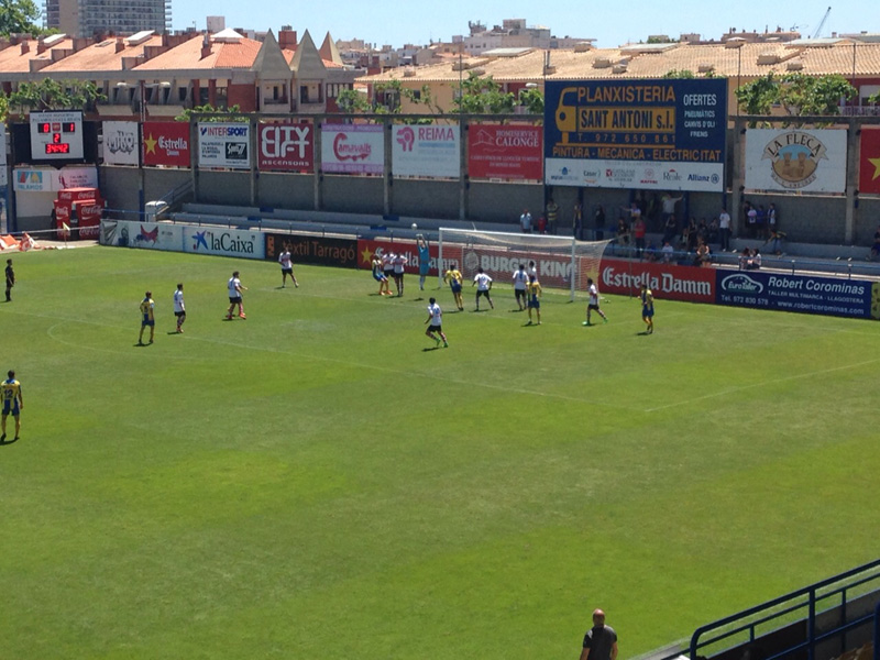El Palamós ha sumat avui la tercera victòria consecutiva enfront la Montañesa. (Foto: Joan Danés).