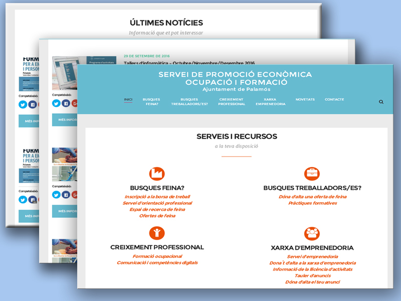 Una captura del web palamosocupacio.cat.