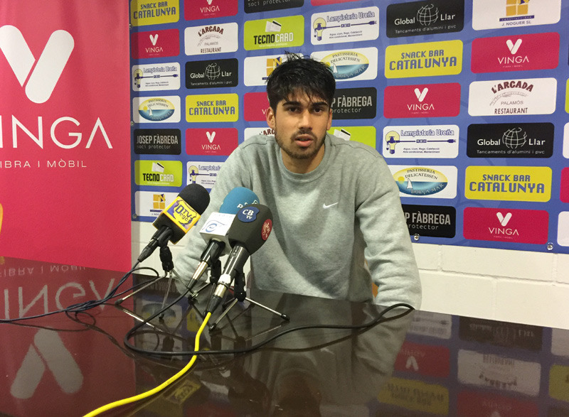 Iván Garcia, ahir a la sala de premsa de l'Estadi Municipal.