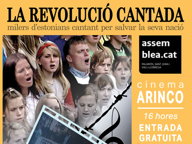 Cartell promocional de la projecció de 'La revolució cantada' a Palamós. 