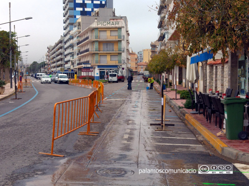 Les obres aquest matí al carrer de la Riera d'Aubi