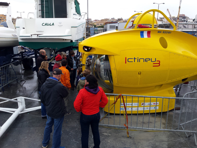 El submarí Ictineu 3, al port de Palamós. (Foto: Ajuntament de Palamós).