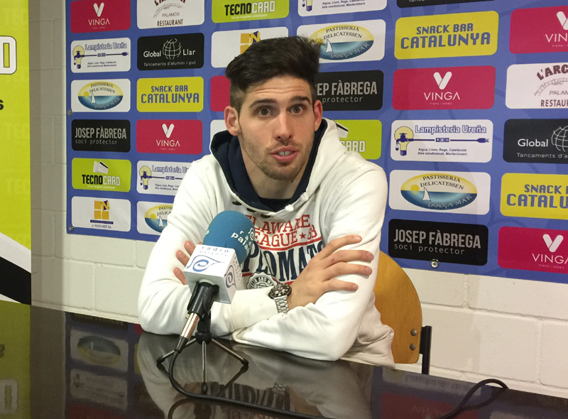 El porter Aleix Manzano seria una baixa sensible per al Palamós CF. (Foto: Ramon Ribas).