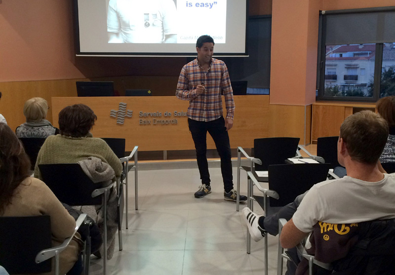 Miquel Sunyer, durant la seva ponència divendres a l'hospital de Palamós.