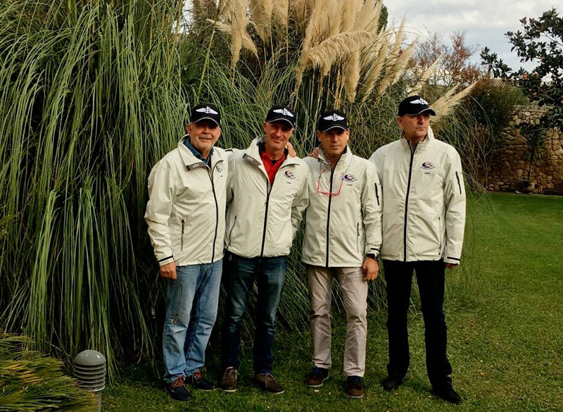 Els tripulants del 'Lucky', d'esquerra a dreta, Manel Xifra, Jordi Bosch, Jordi Llinàs i Pep Serra.