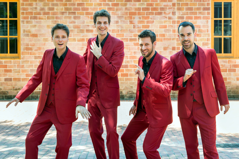 Integrants del grup vocal The Hanfris Quartet.