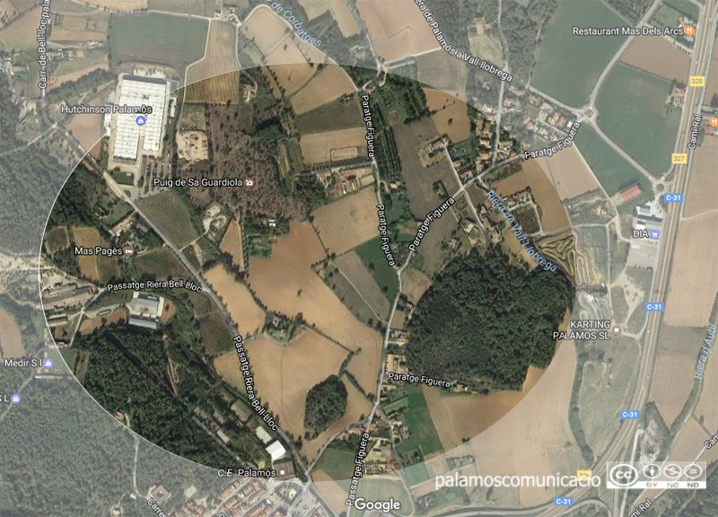 Mapa de la zona de La Pietat on es planeja ubicar el nou sòl industrial. (Google Maps).