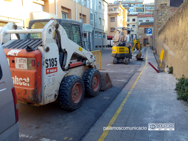 Obres al carrer de Josep Joan, aquest matí.