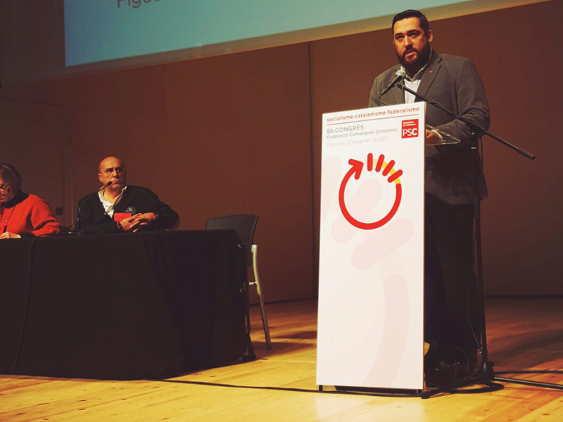 Lamuà, durant la seva intervenció dissabte en el 8è Congrés del PSC gironí. (Foto: PSC Girona).