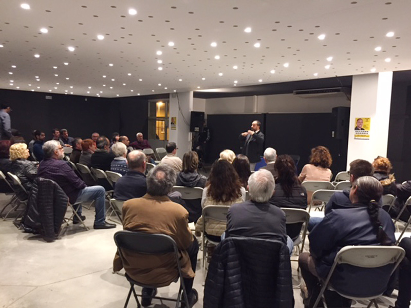 Reunió de Mohedano amb el sector comercial palamosí. (Foto: ANC Palamós, Sant Joan i Vall-llobrega).