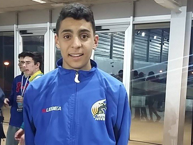 El flamant nou campió d'Espanya en 3.000 metres llisos juvenil, Annasse Mahboub. (Foto: AA Palamós.)