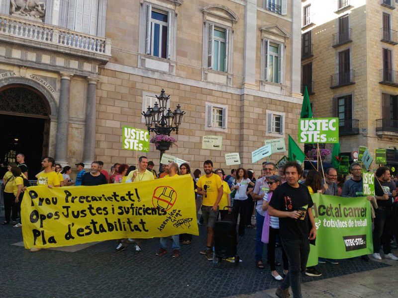 Manifestació del sindicat USTEC-STES.