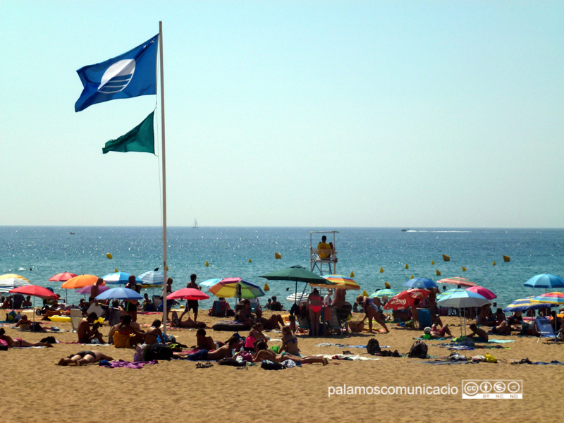 La platja de La Fosca, a Palamós, ha tornat a ser guardonada amb la Bandera Blava.