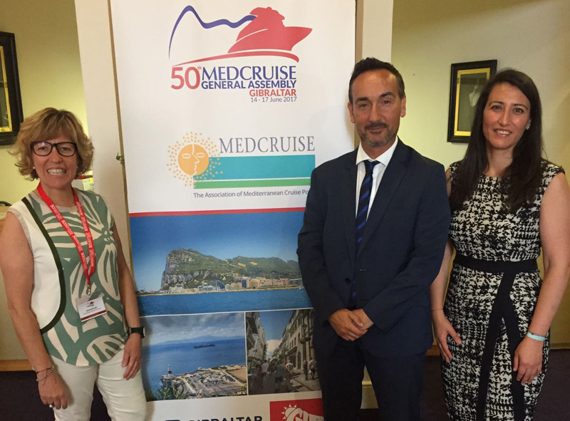 Representants de Ports, amb el gerent Joan Pere Gómez, en una trobada de MedCruise.