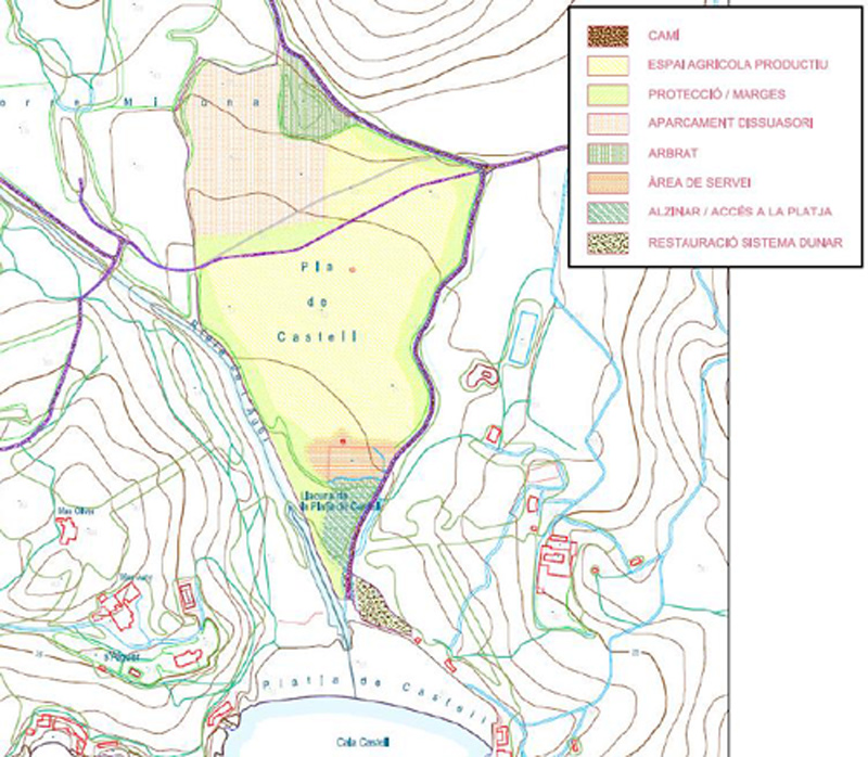 Pla de l'actuació en la reordenació de Castell.